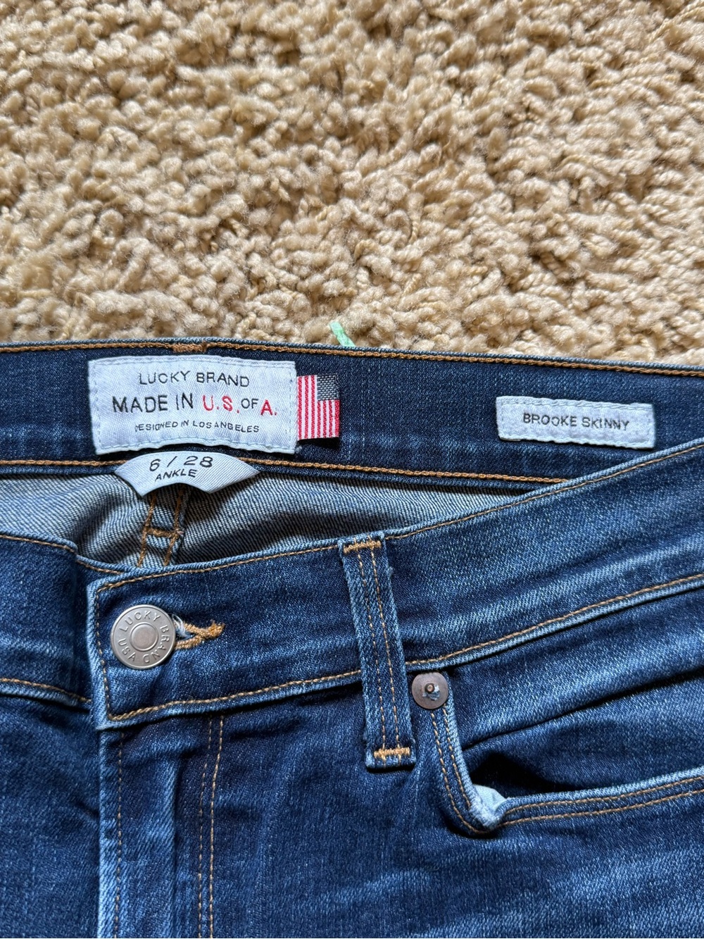 Lucky Brand White Oak Cone Denim Brooke Skinny Ankle Jeans Size 6/28 - Picture 3 of 7